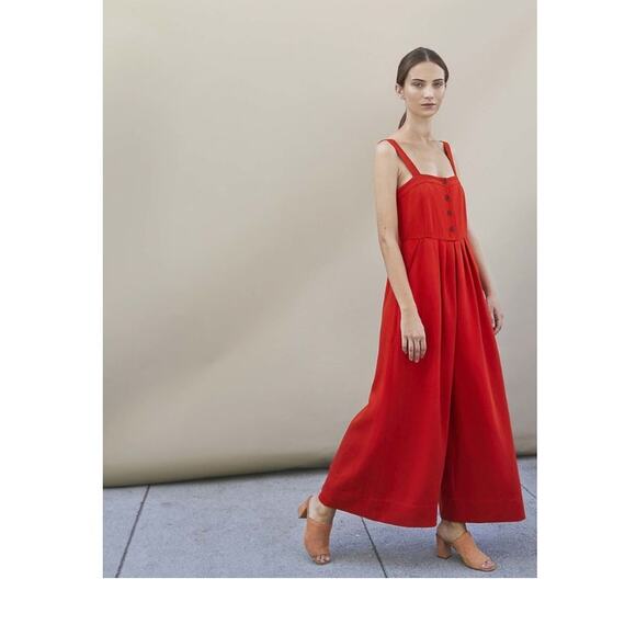 Steven Alan Wide Leg Sleeveless Caravan Jumpsuit in Paprika, Size Small - Picture 2 of 7